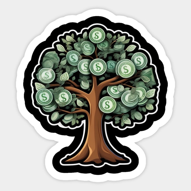 Money grow on tree leaves Sticker by AhmedPrints